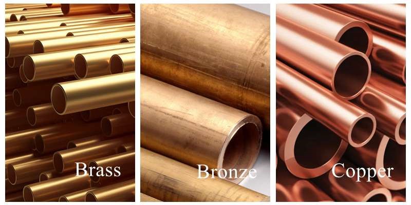 difference between copper brass and bronze