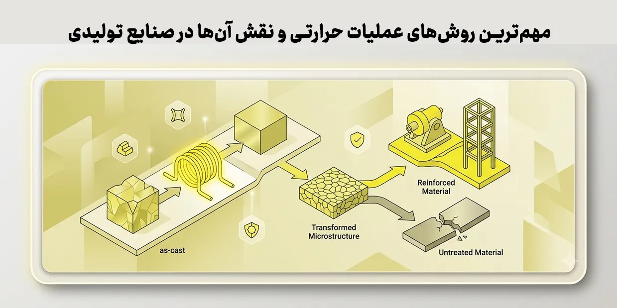 مهم‌ترین روش‌های عملیات حرارتی و نقش آن‌ها در صنایع تولیدی